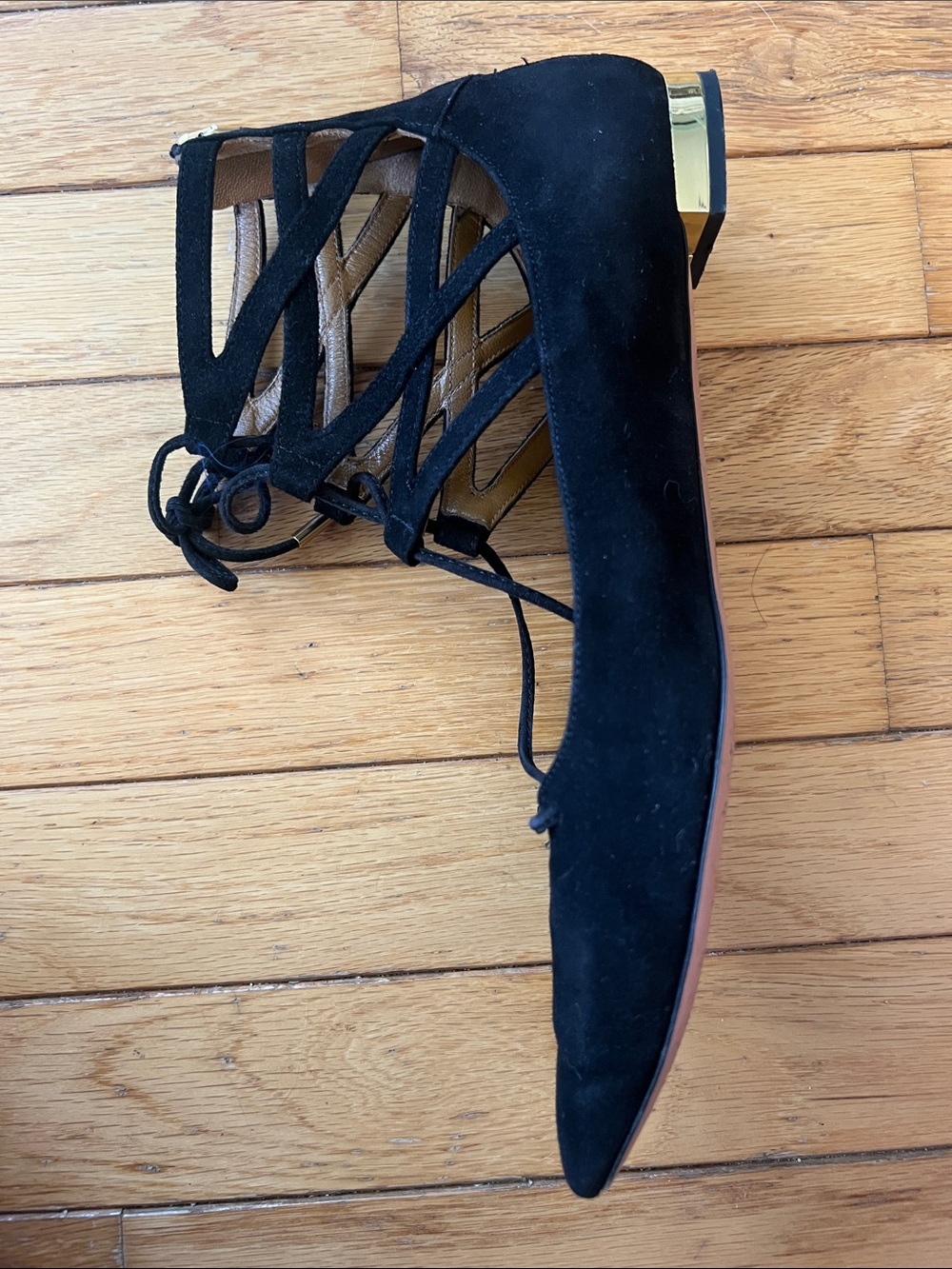 Aquazzura Suede Belgravia Flats, Size 38 - Picture 5 of 15